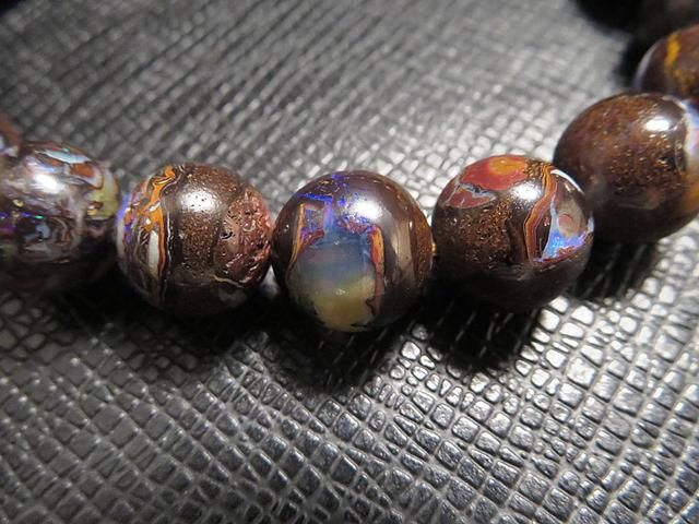 ボルダーオパール　ブレスレット　グラデーション 楽天市場】ボルダーオパール ブレスレット 高品質 6.8mm 17.5cm メンズ