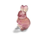 ウサギさん★【グラデーションフローライト】蛍石★天然石彫刻ミニ置物：FR-17346