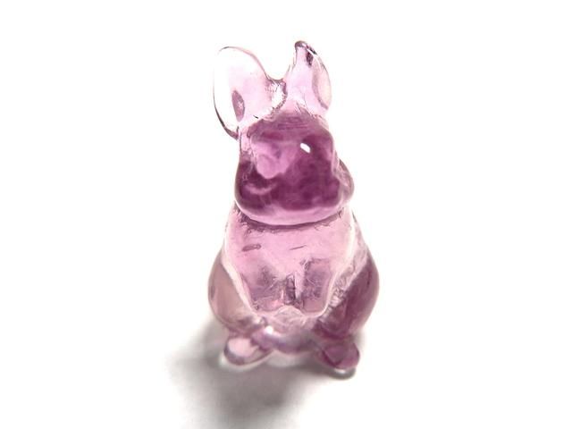 オブシディアンうさぎとフローライトブレスレット ウサギさん