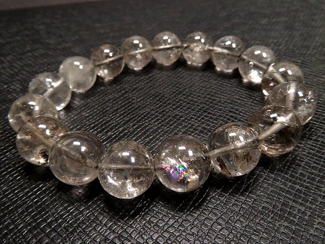 ☆ヒマラヤ産【水入り水晶】天然石ブレスレットM☆12.5mm：W-19740