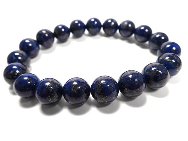 g260円☆【ブラックラピスラズリ】瑠璃石☆天然石ブレスレットM