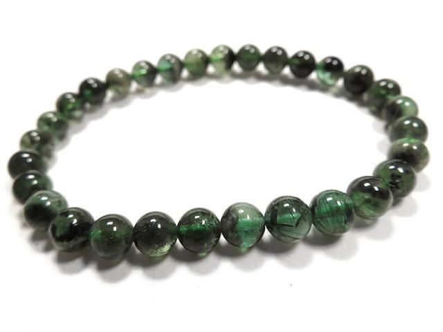 g800円☆【エメラルド】緑玉☆天然石ブレスレットM☆6mm：EM-37220