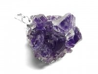 ★【アメジストクラスター】紫水晶原石★天然石ペンダント：AM-23995