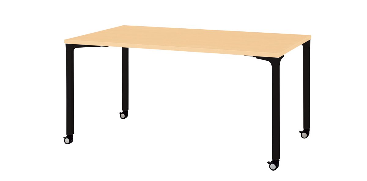 プラス 会議テーブル NN-1509PKR 【4本脚キャスター】【長方形】【幅 