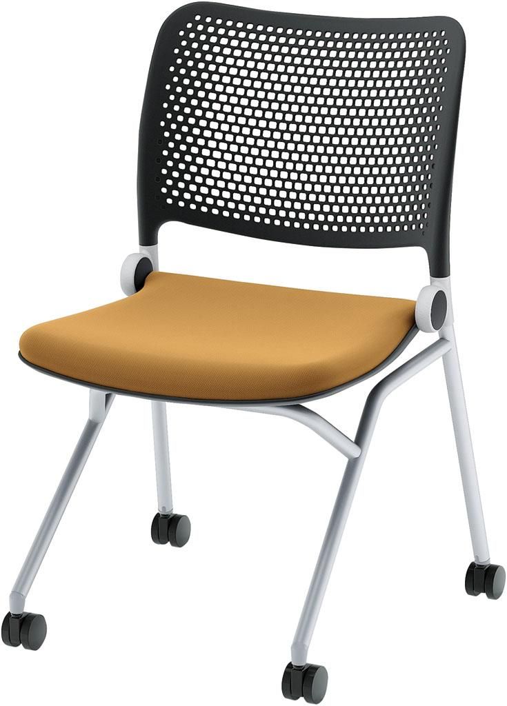 Rin①110×70×高75ニス ウォルナット チェア肘なし１台110 ウチダ ミーティングチェア ヌードタイプ 6-121-100 【肘なし】【塗装