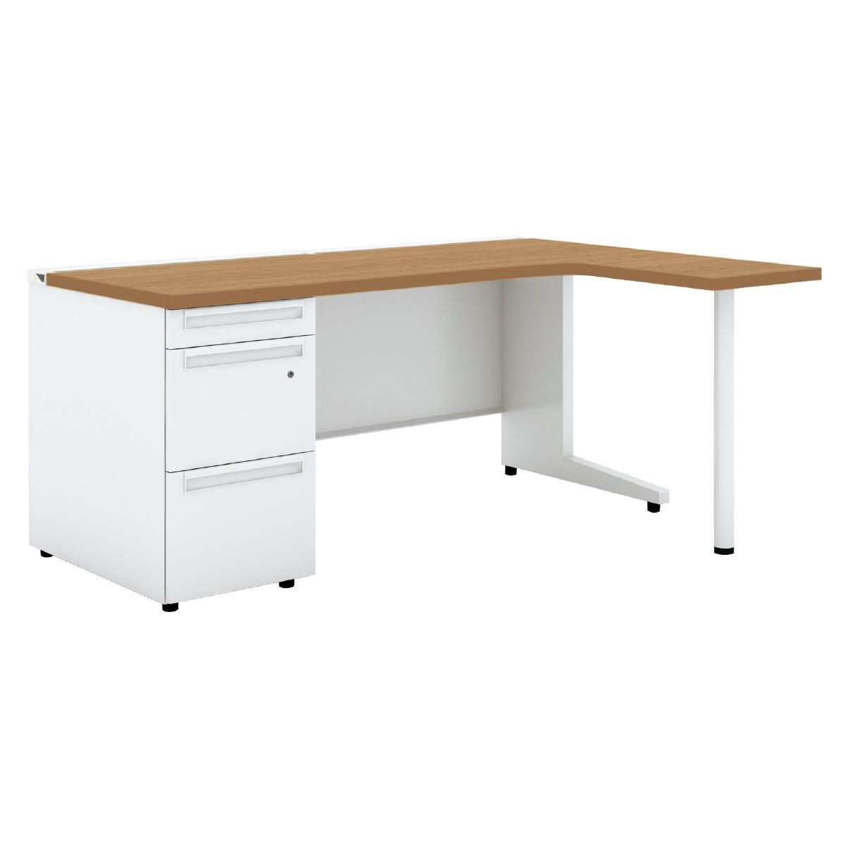 プラス L型片袖机 UR-1612WAL-3-7R 【D700タイプ】【右用】【A4-3段