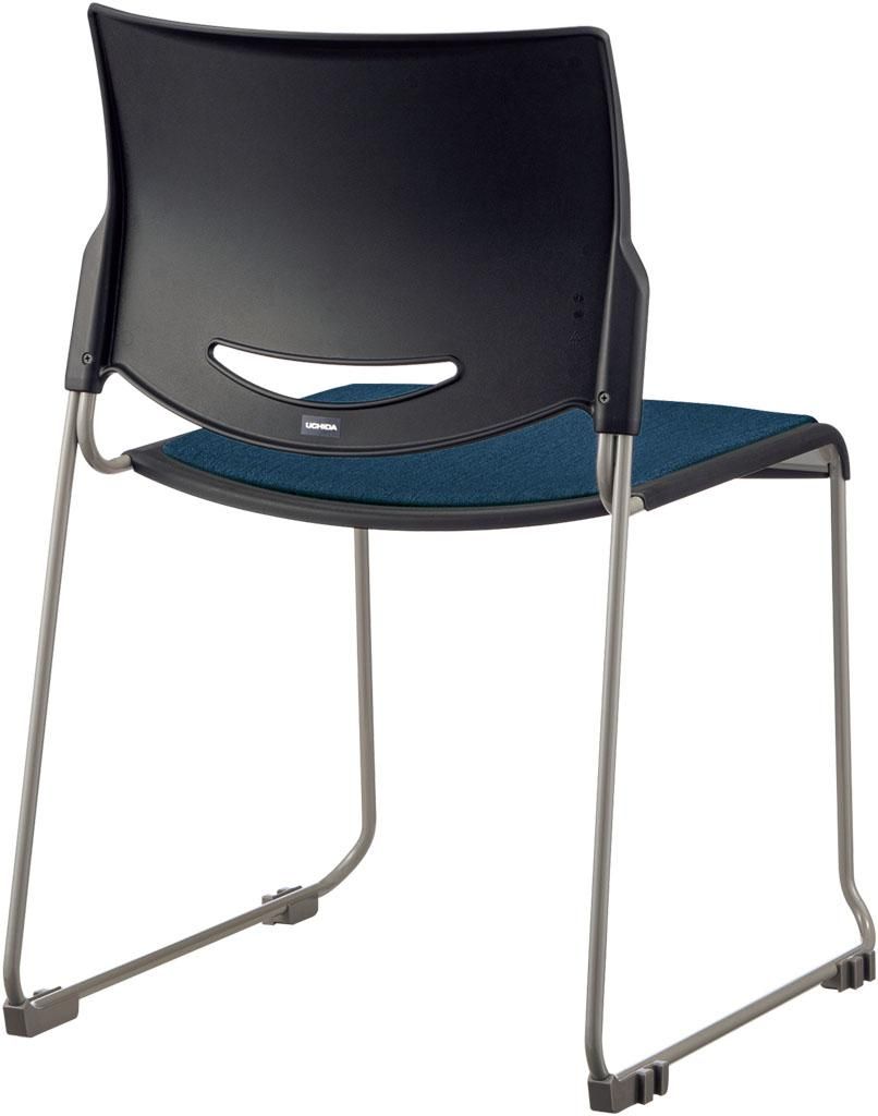 ウチダ ミーティングチェア MP-111B 【ビニールレザー張り】【背