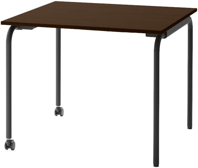 ウチダ ミーティングテーブル スクエア天板 6-156-33 【片側キャスター