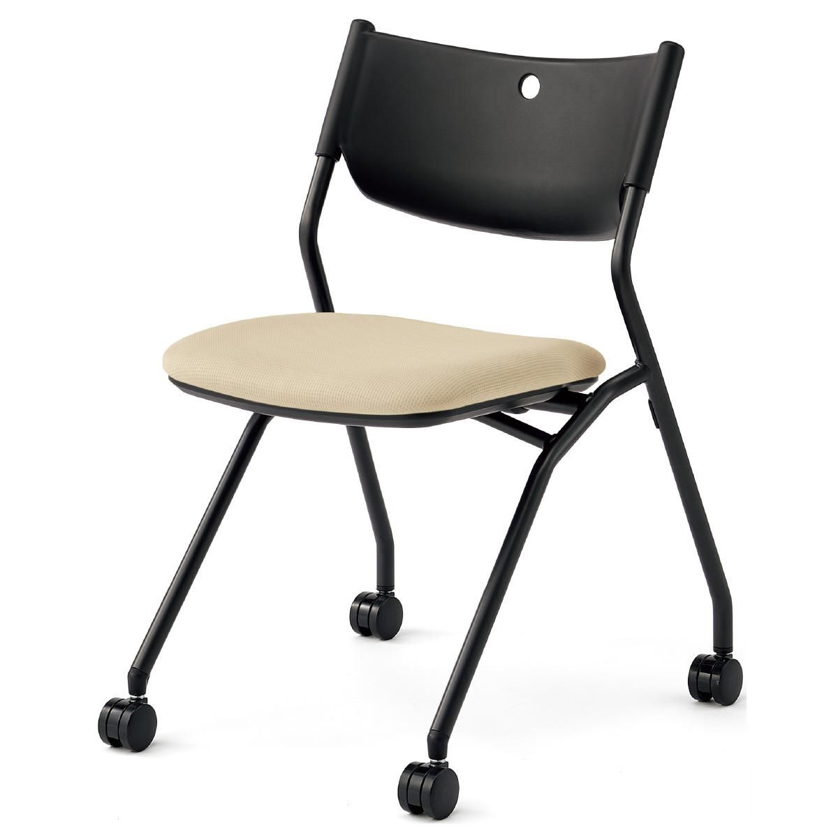 プラス ミーティングチェア MC-PT6S 【ブラックシェル】【座布張り：5