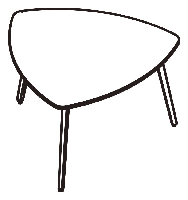 日本製【内田洋行】ピック型テーブル