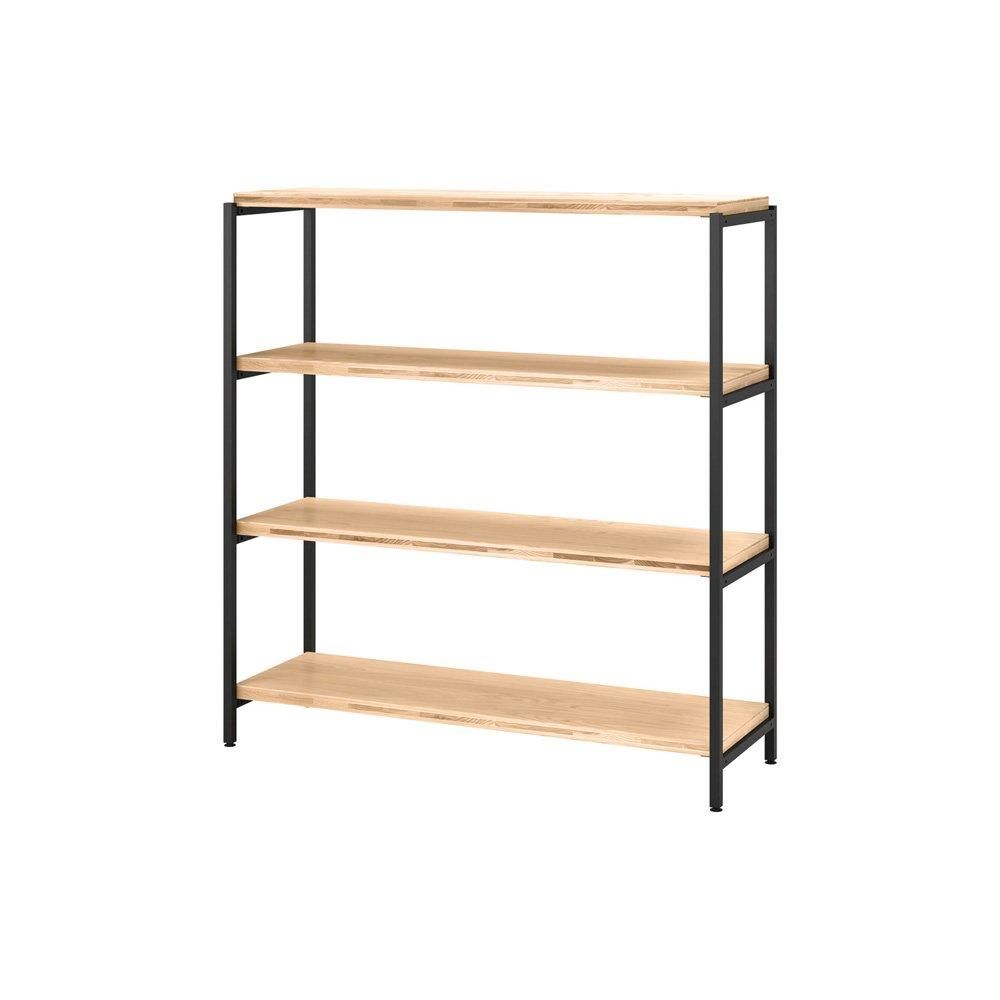 ウチダ 日本の木でできたユニットシェルフ 基本セット 3段 6-453-801