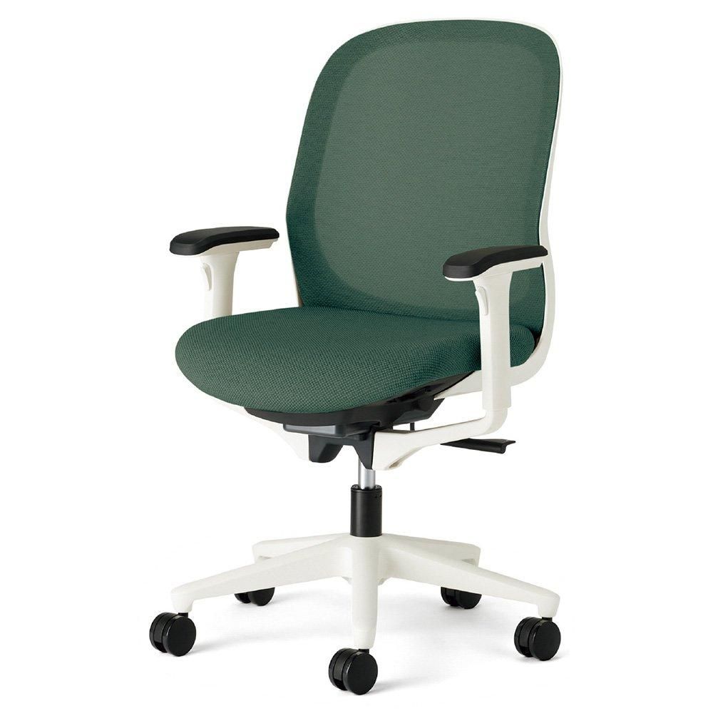 未使用)ホワイトオフィスチェア 調整可能 プラス オフィスチェア KD-FT50MKL 【アジャスト肘】【樹脂脚