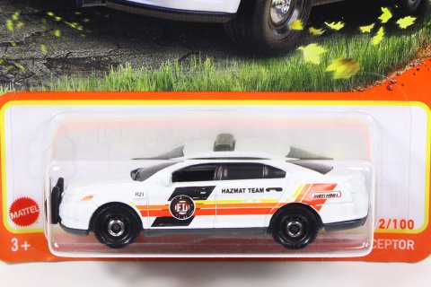Matchbox 2022 #042 Ford Police Interceptor ホワイト/オレンジ Hazmat -  【F.C.TOYS】ホットウィールやナスカーなど、輸入3インチミニカー専門の通販ショップ