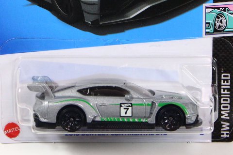 Hot Wheels 2023 #044r 2018 Bentley Continental GT3 シルバー No.7