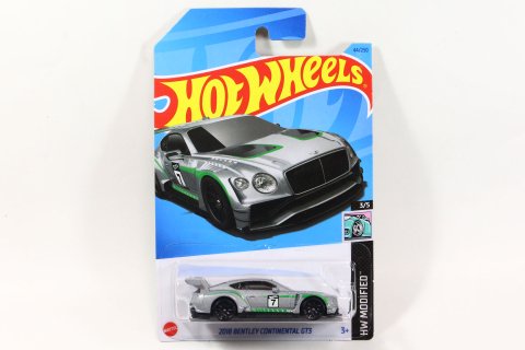 Hot Wheels 2023 #044r 2018 Bentley Continental GT3 シルバー No.7