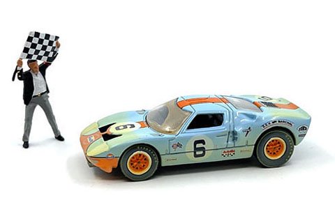 Auto World MiJo限定 1/64 1965 Ford GT40 Gulf with Flag Man