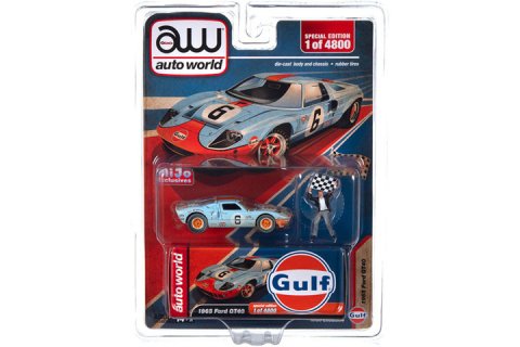 Auto World MiJo限定 1/64 1965 Ford GT40 Gulf with Flag Man 