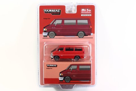 Tarmac Works Mijo限定 1/64 Dodge Van レッド/ブラック [クラムシェルパッケージ] -  【F.C.TOYS】ホットウィールやナスカーなど、輸入3インチミニカー専門の通販ショップ