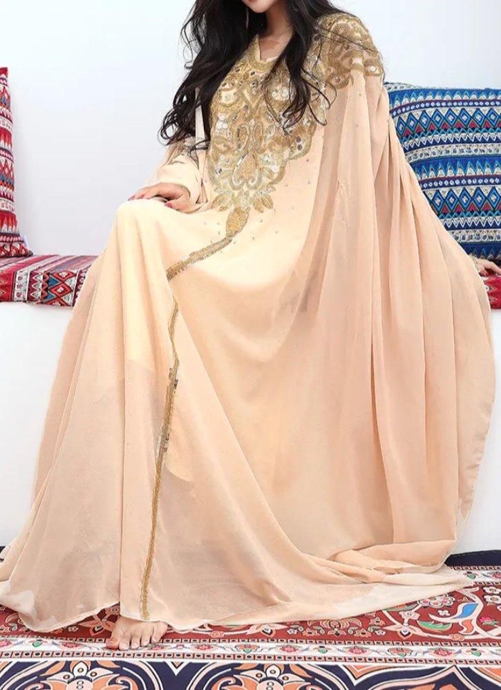 ハリージドレス・ベージュ・5001 - bachata ベリーダンス衣装専門店