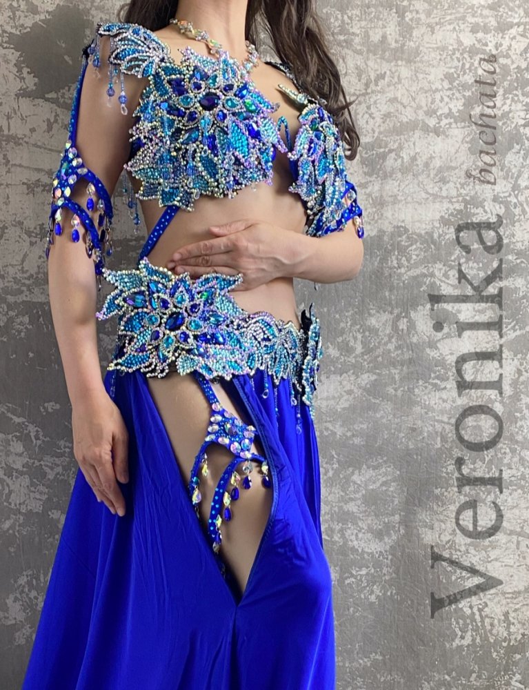 【セミオーダー】ベリーダンス衣装 Veronika ブルー CT3002 (送料無料) *nstk