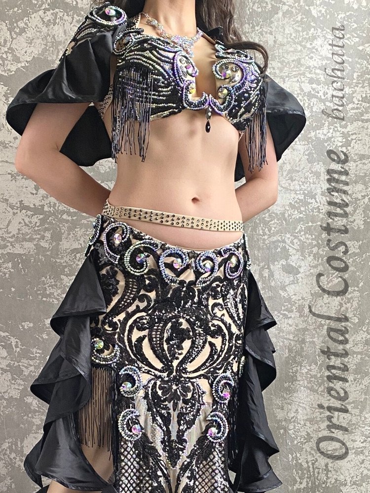 【セミオーダー】ベリーダンス衣装 Veronika Nestiurina・ブラック CT3007 (送料無料) *nstk