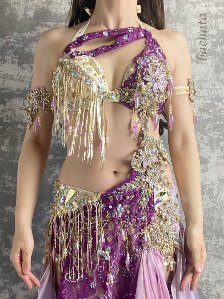 完売 ベリーダンス 衣装 ヒップスカーフ コインベルト 紫 バイオレット ドラムソロ