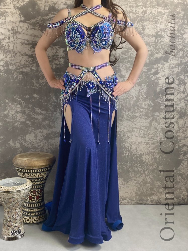 ベリーダンス衣装 ロイヤルブルー CT0132（M-L） - bachata ベリー