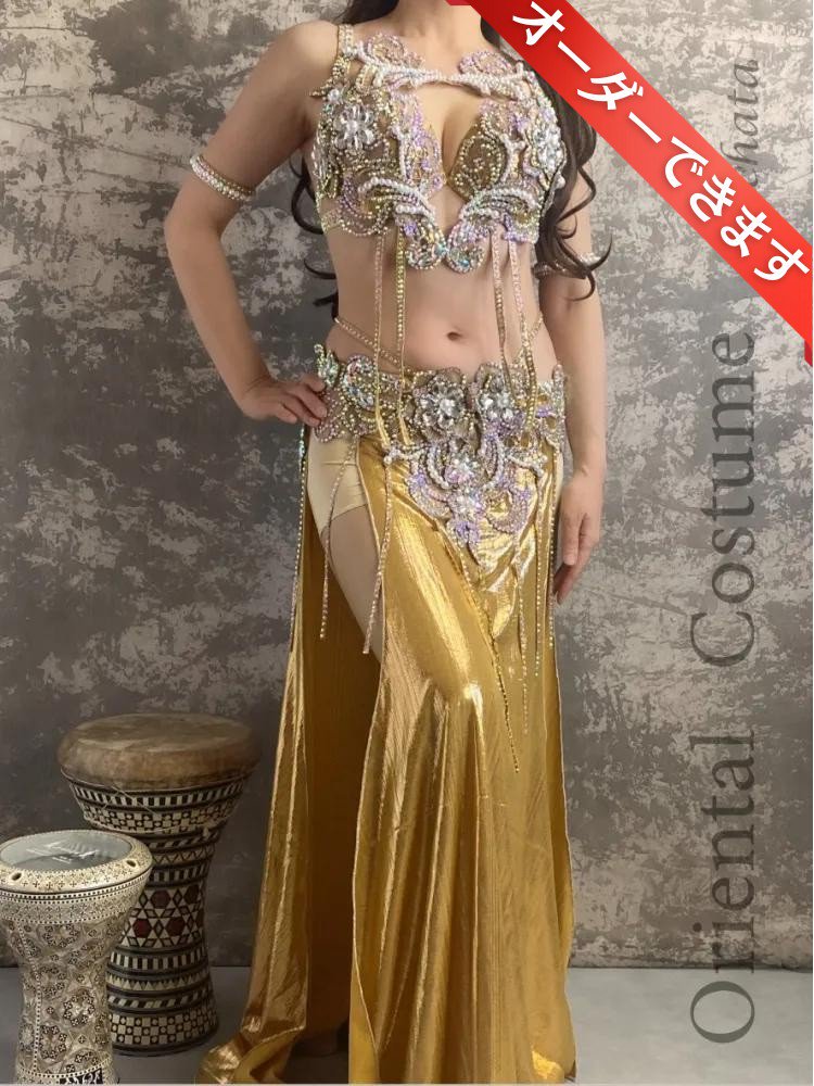 ベリーダンス衣装 ゴールド CT0130（M-L） - bachata ベリーダンス衣装