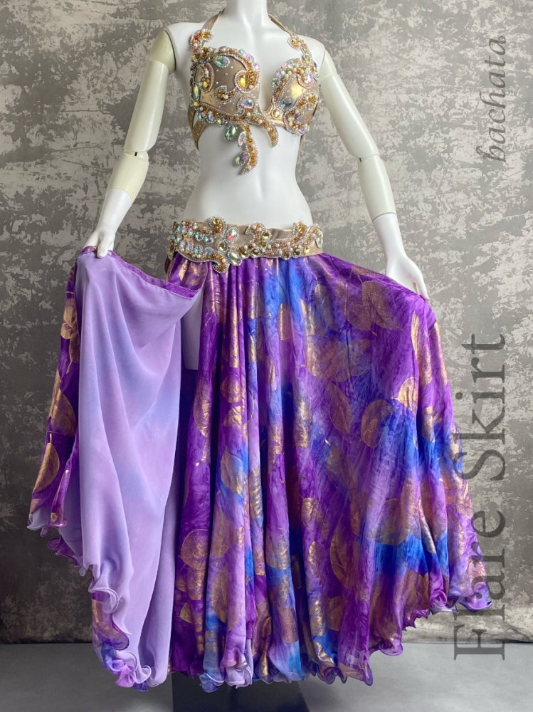 【美品】エジプト製 ベリーダンス 衣装 紫