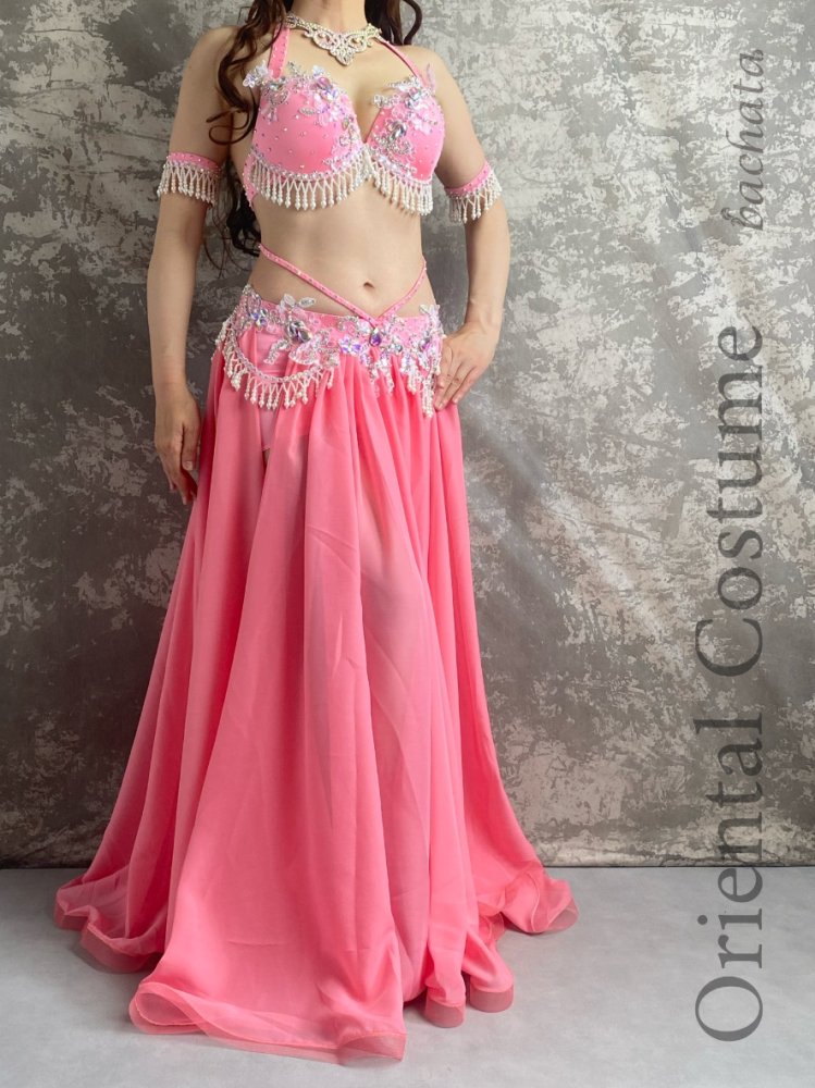 ベリーダンス衣装 ピンク CT0177 (ML) - bachata ベリーダンス衣装専門 