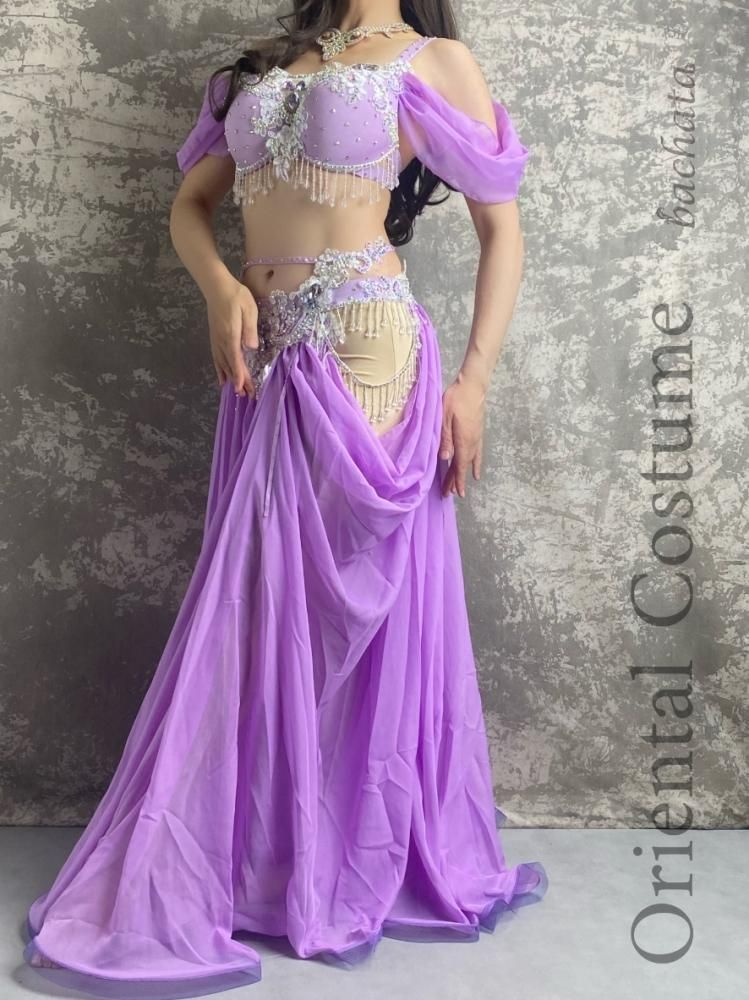 ベリーダンス衣装 ライラック CT0180 (M-L) - bachata ベリーダンス