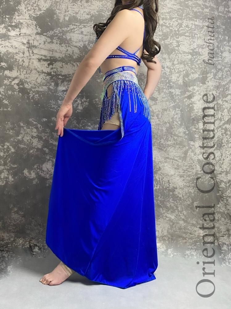 ベリーダンス衣装 タイトフリンジ ブラック/レッド/ブルー 全3色