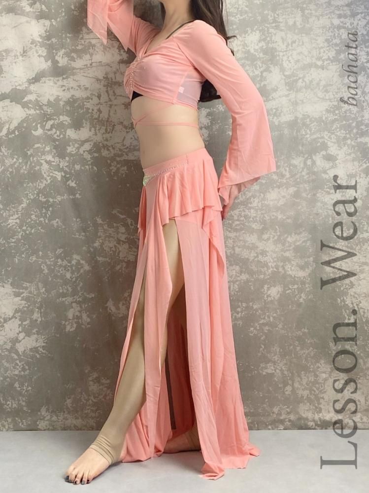 30%OFF!】ベリーダンスレッスン着 トップ＆スカートセット 全4色