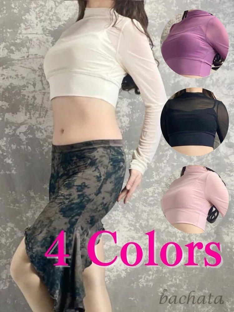 ベリーダンス シースルートップ TP2418 全4色 (ML-XL) - bachata
