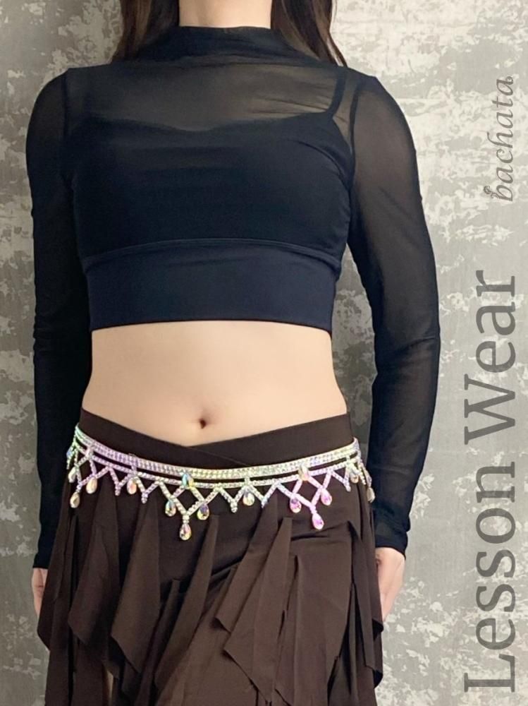 ベリーダンス シースルートップ TP2418 全4色 (ML-XL) - bachata