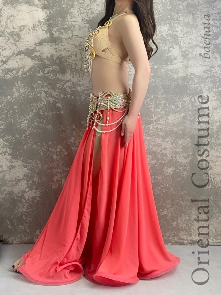 ベリーダンス衣装 ブラベルトスカートセット 赤 ベリーダンス衣装 ブラベルトスカートセット ファラオニック