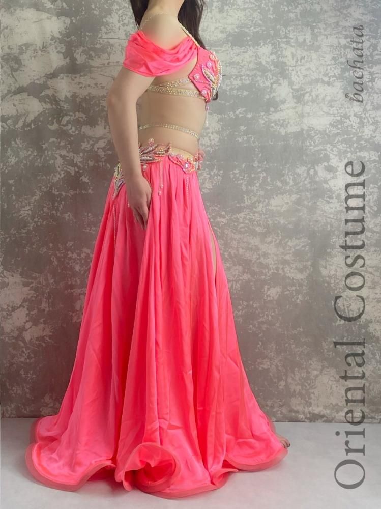 ベリーダンス衣装 ネオンピンク (M-L) CT0169 - bachata ベリー