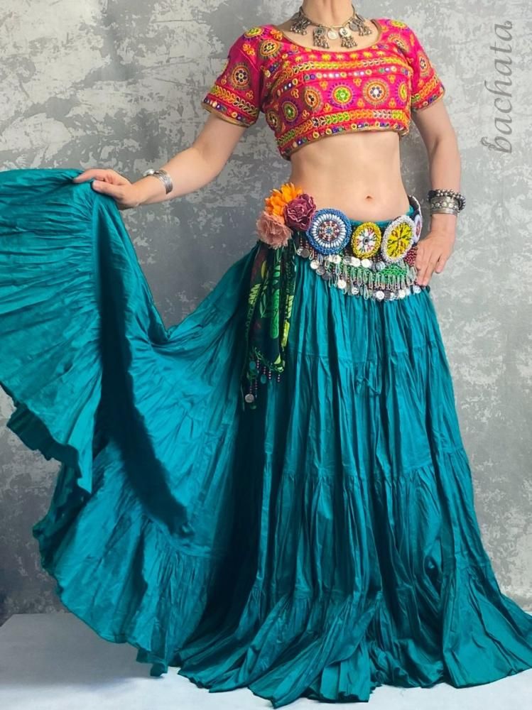 ベリーダンス 25ヤード・ジプシースカート ソリッドカラー FCBDにも 全