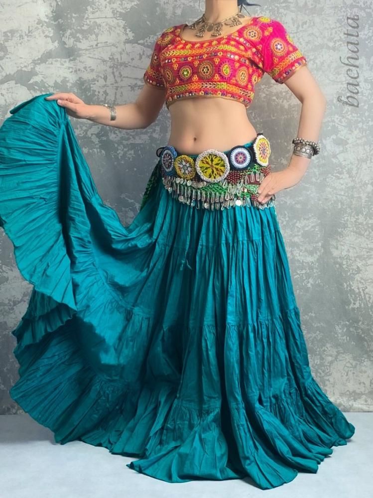 ベリーダンス 25ヤード・ジプシースカート ソリッドカラー FCBDにも 全