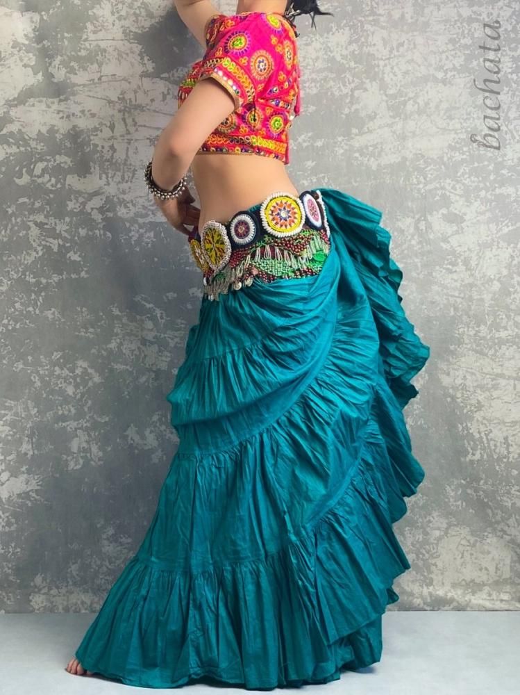 ベリーダンス 25ヤード・ジプシースカート ソリッドカラー FCBDにも 全