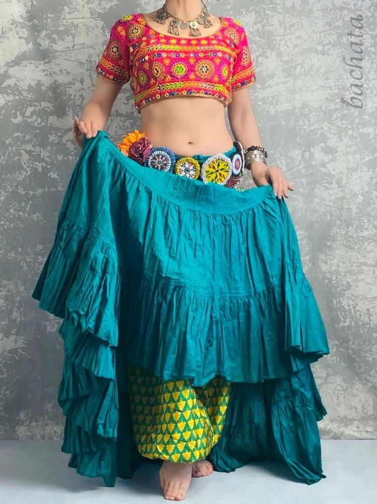 ベリーダンス 25ヤード・ジプシースカート ソリッドカラー FCBDにも 全