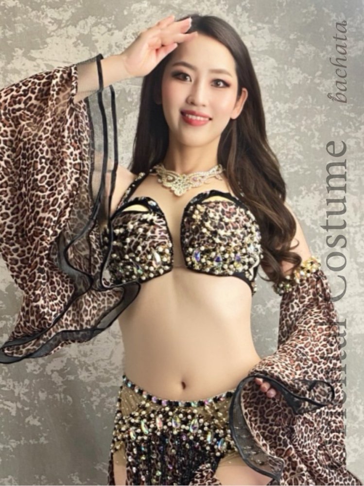 ベリーダンス衣装 YasserBebo ヒョウ柄 CT4002 (L-XL) - bachata ベリーダンス衣装専門店 レッスン着通販 即納対応