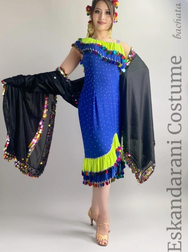 ベリーダンス　ハナン ミラーヤドレス HANAN（ハナン） ミラーヤドレス オレンジ ベリーダンス衣装