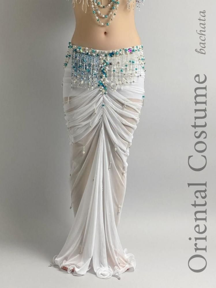 ベリーダンス衣装　マーメイド　白 ベリーダンス 衣装 マーメイド 白