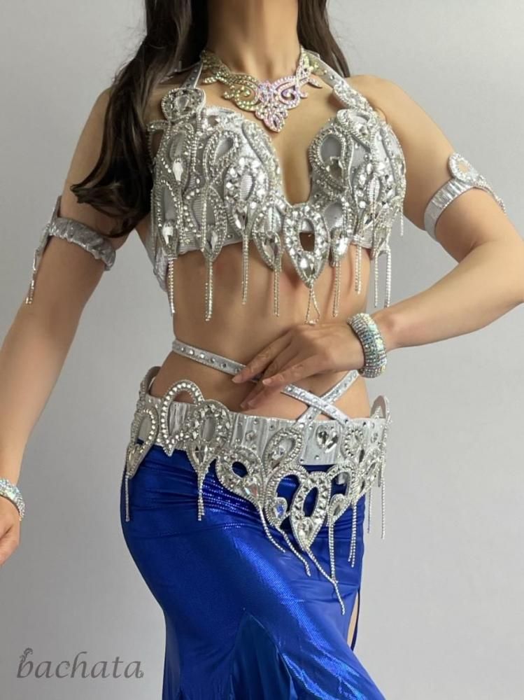 ベリーダンス シルバー　ブラベルト ベリーダンス衣装 Amr ブラベルト シルバーカラー(L-XL) CT0366