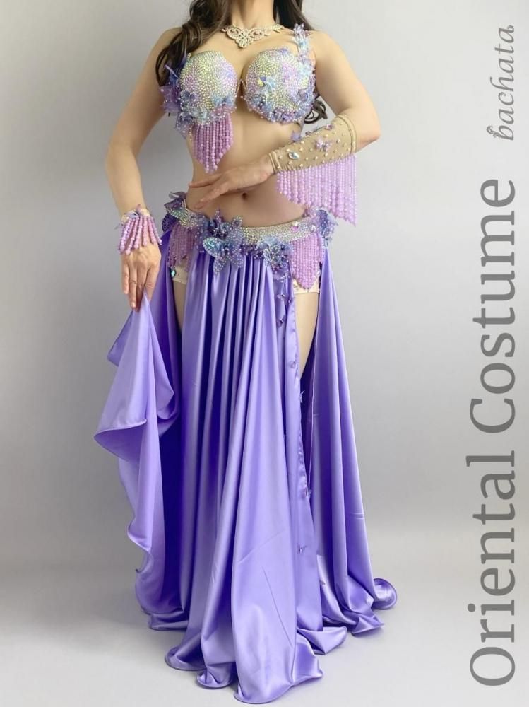 ベリーダンス衣装 バタフライパープル (M-L) CT2861 オリエンタル