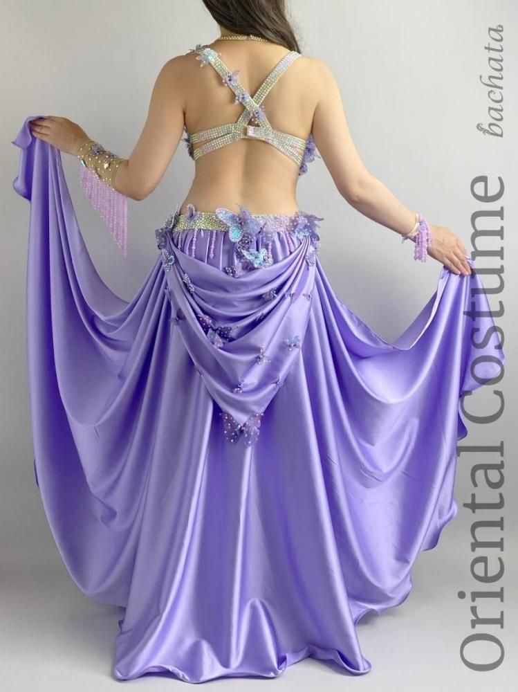 ベリーダンス衣装 バタフライパープル (M-L) CT2861 オリエンタル