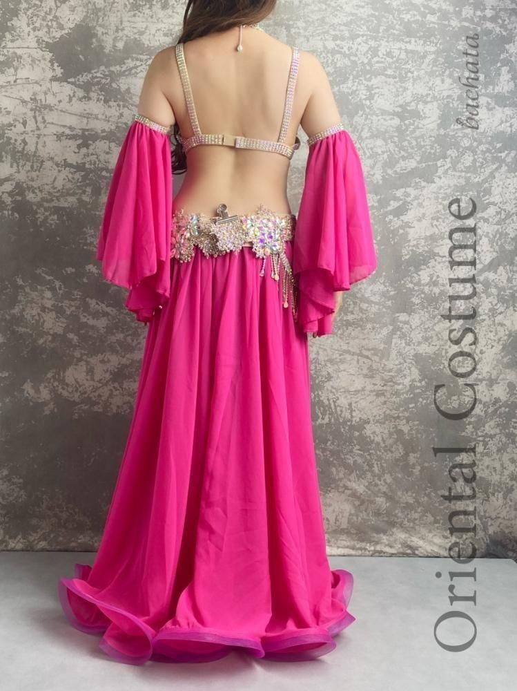 ◇サイズオーダー◇ベリーダンス衣装 ホワイト/ピンク ブラ