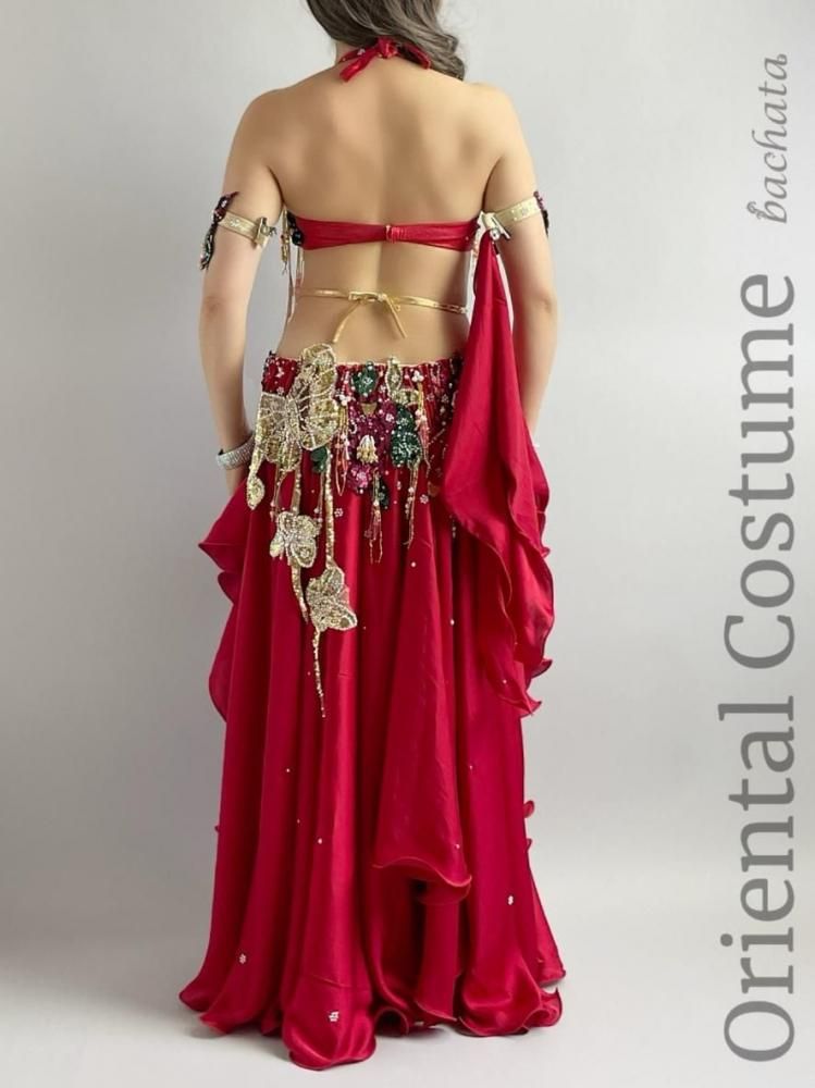 ベリーダンス　赤　衣装 ベリーダンス衣装 Hoyda クリスマスレッド CT0228 (ML)