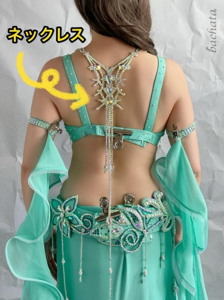 ベリーダンス　オリエンタル　ミントグリーン ベリーダンス衣装 ミントグリーン (XL) CT0433 オリエンタル